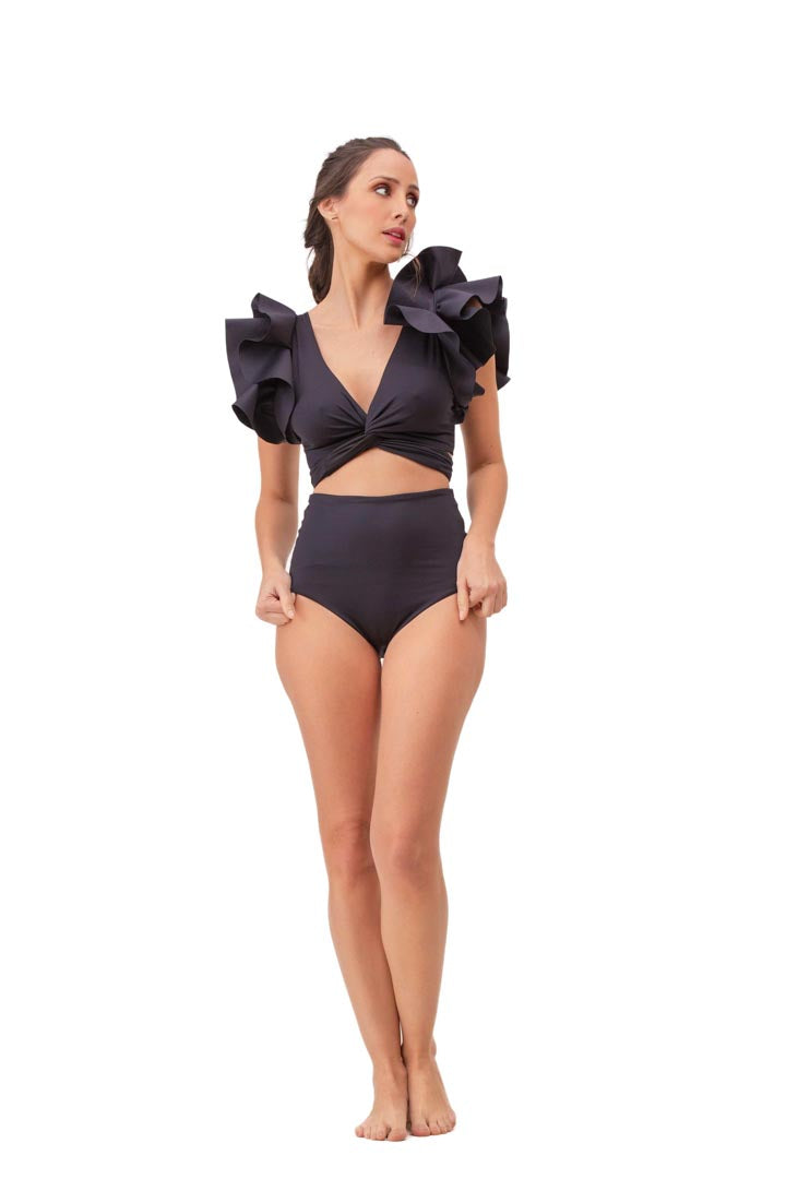 Emperatriz Bottom Black Unicolor