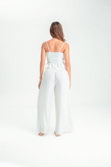 Eugenia Crop-Top Marfil Unicolor