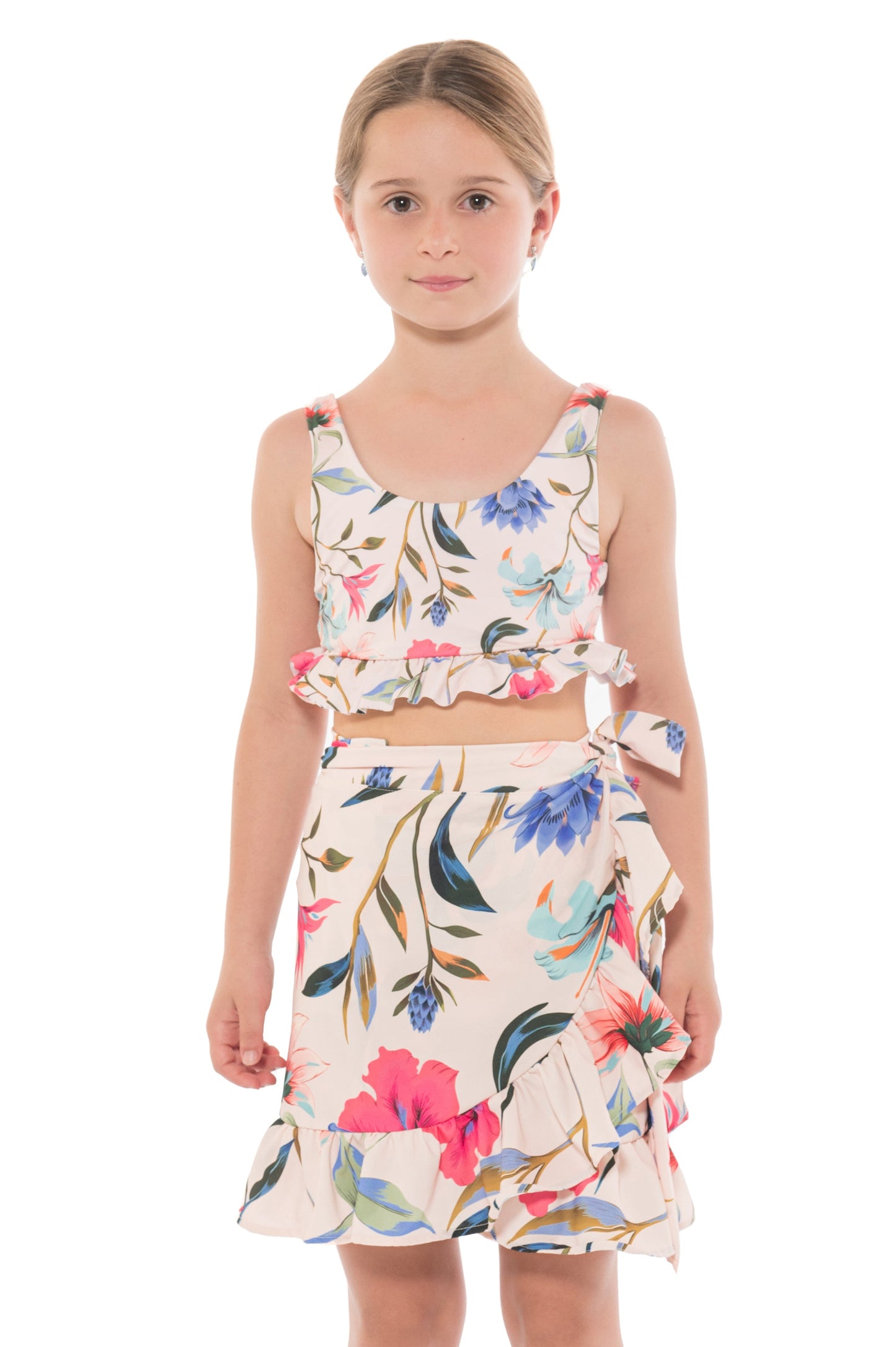 Girl Skirt Pepita Floral Paradise