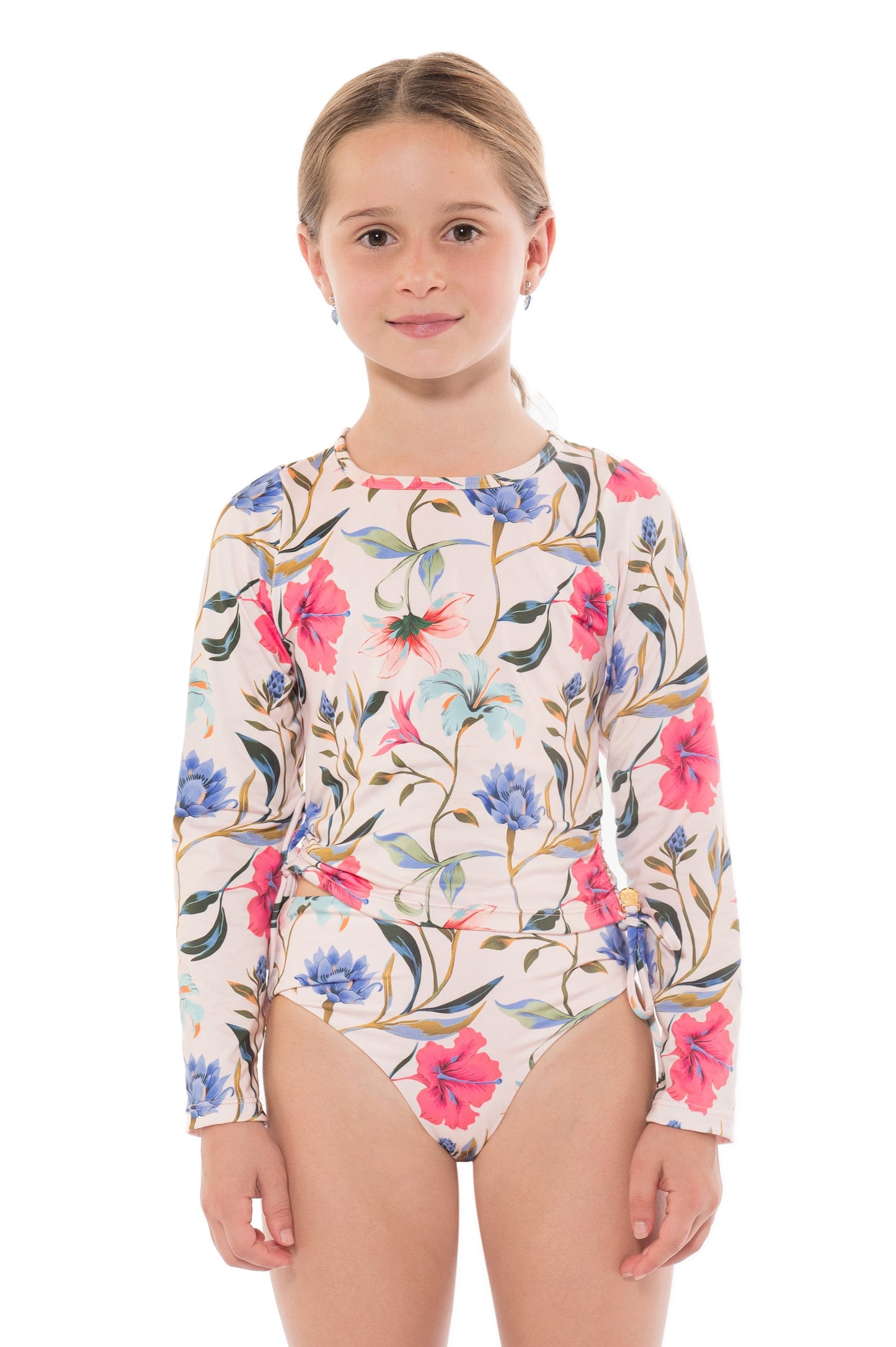 Girl Long Sleeve Shirt Rashgard Floral Paradise