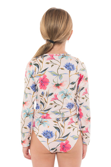 Girl Long Sleeve Shirt Rashgard Floral Paradise