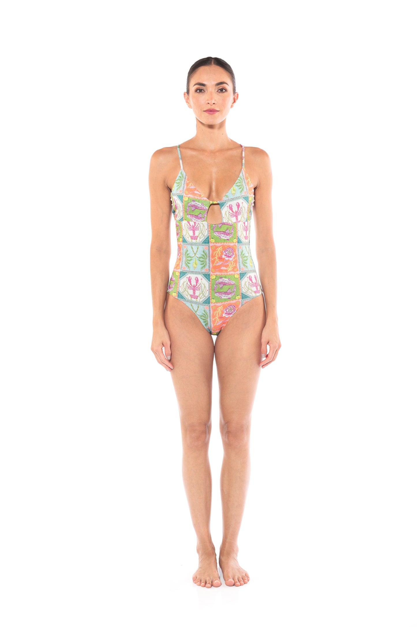 Julia One Piece Caribbean Postcards