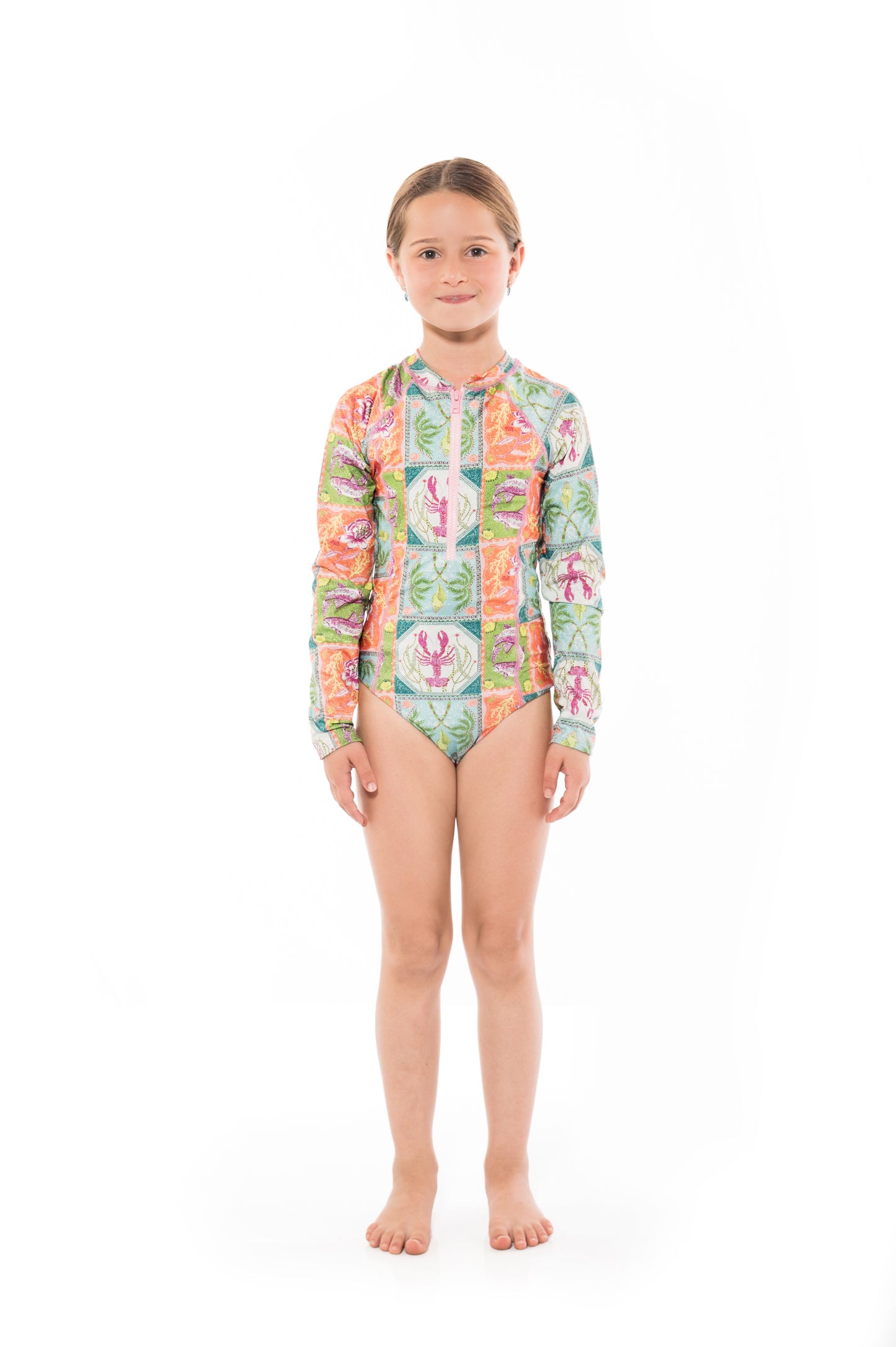 Girl Aitana One Piece Long Sleeve Caribbean Postcards