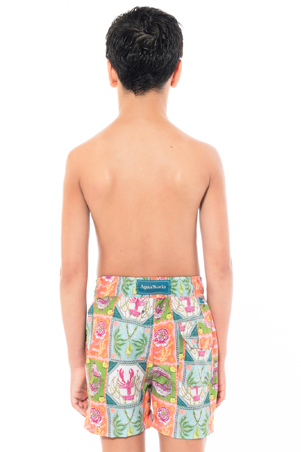 Kids Swim Trunks Caribbean Postcards