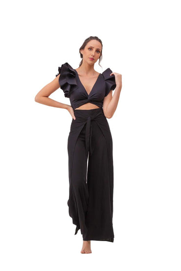 Pantalón Mariposa Negro Unicolor