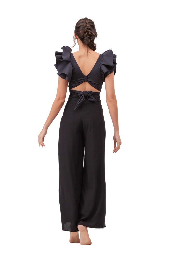 Pantalón Mariposa Negro Unicolor