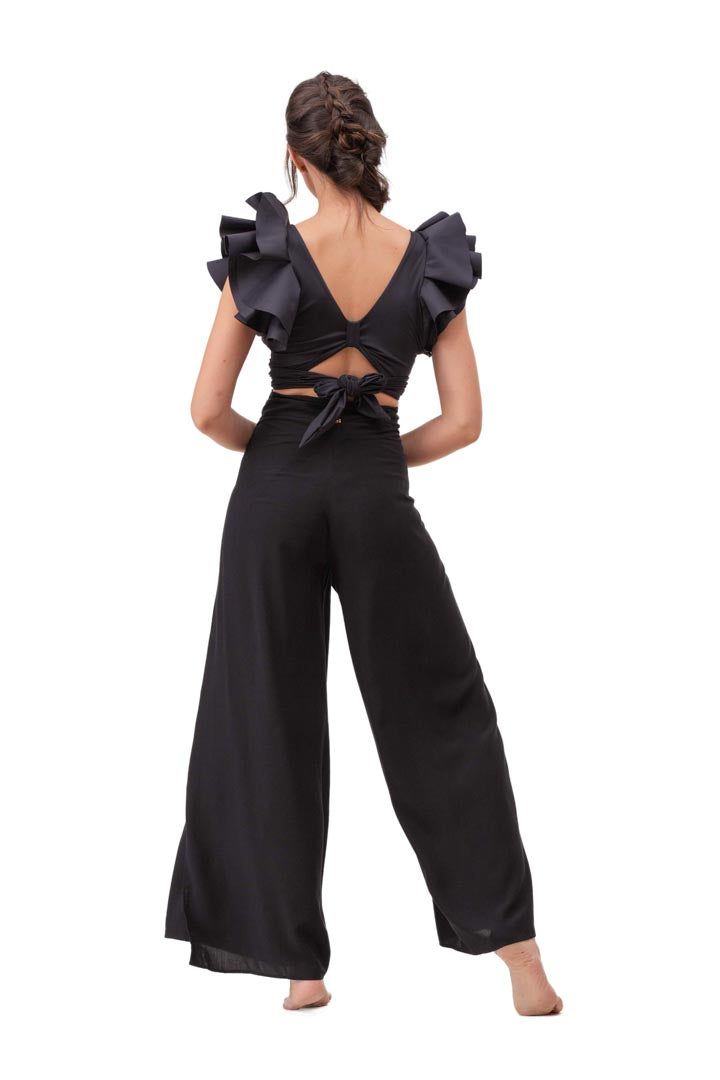 Pantalón Mariposa Negro Unicolor