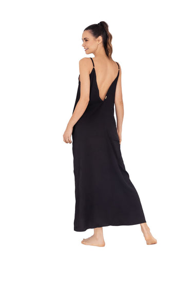 Vestido Petrona Negro Unicolor