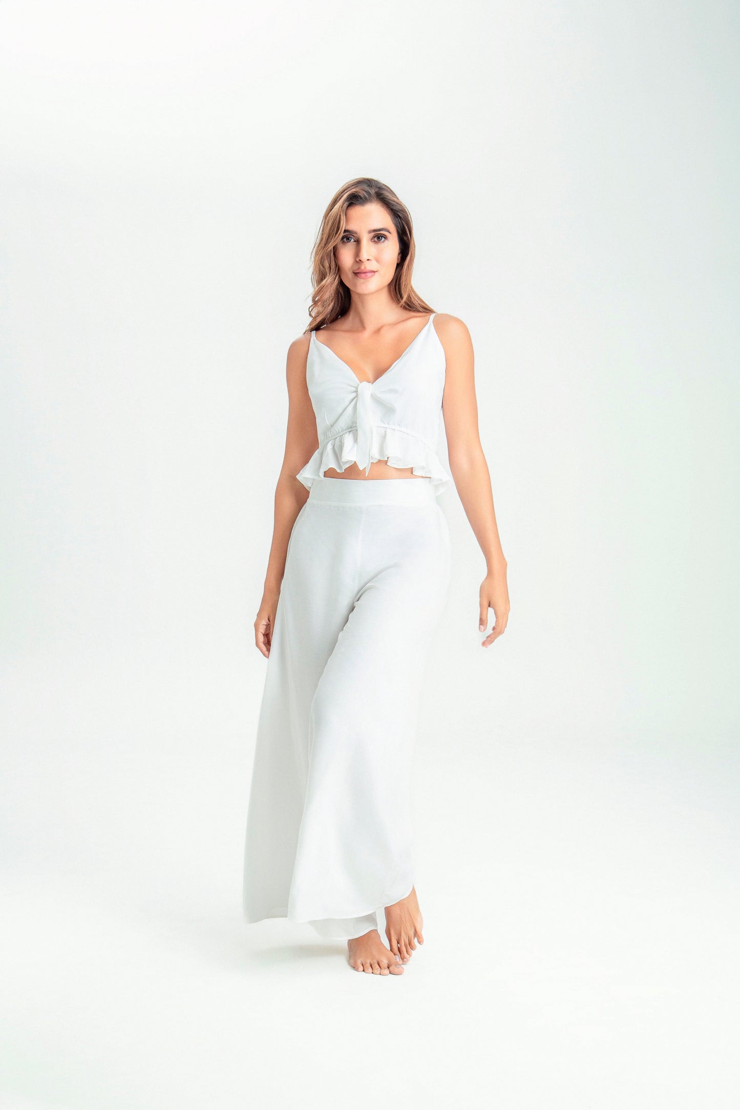 Crop top Eugenia Marfil Unicolor