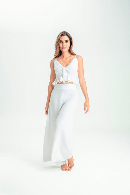 Crop top Eugenia Marfil Unicolor