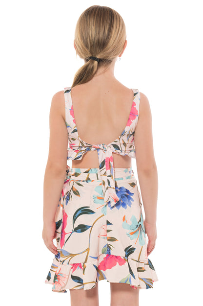 Girl Skirt Pepita Floral Paradise
