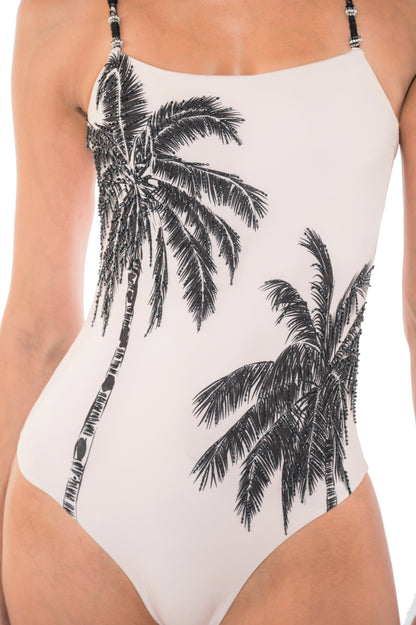 Enterizo Carla Black and White