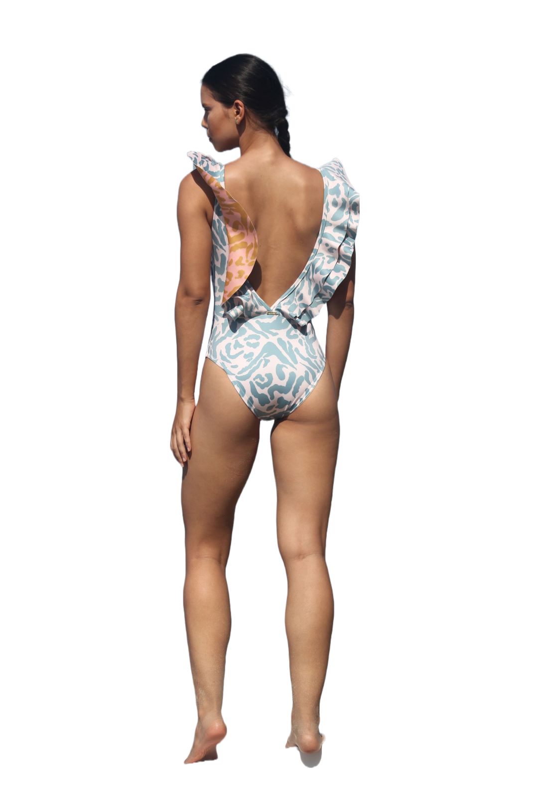 Elsa One piece Animal print azul