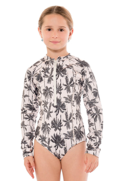 Enterizo Manga Larga Niña Aitana Black and White