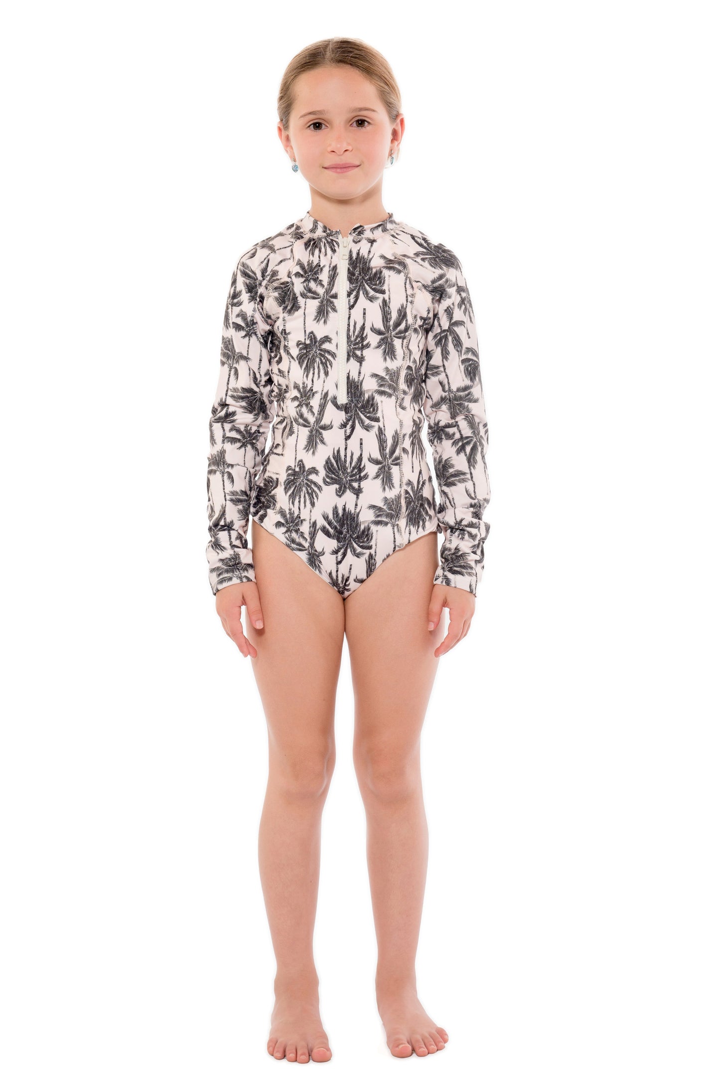 Enterizo Manga Larga Niña Aitana Black and White