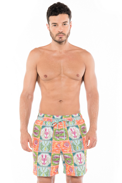 Men's Swim Trunks Caribbean Postcards