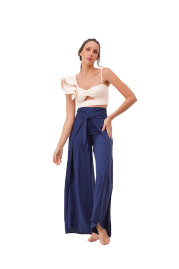 Solid Navy Blue Butterfly Pant