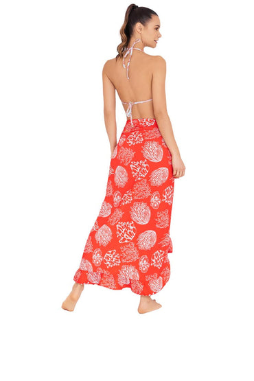 Falda Pareo Coral Naranja